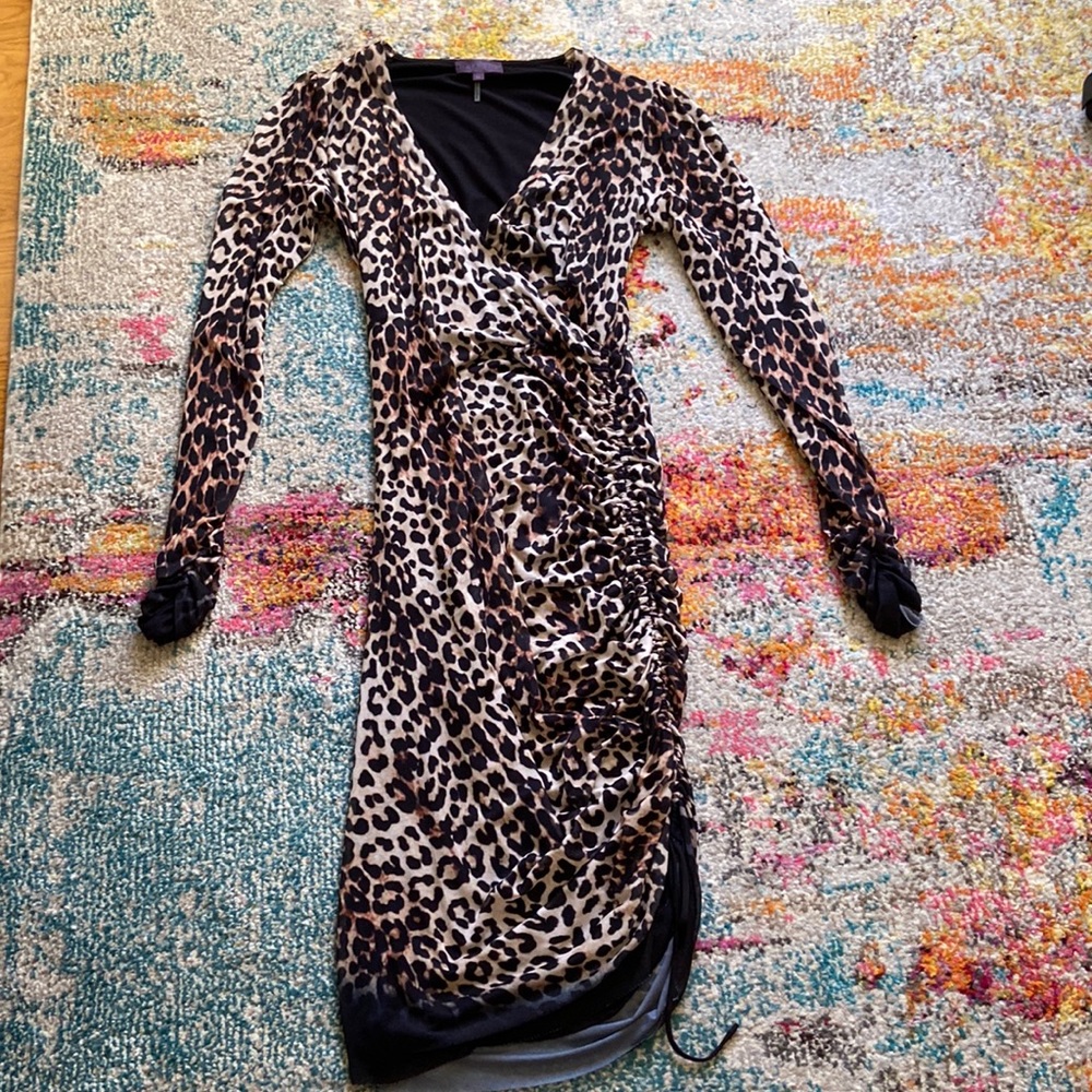 Hale Bob leopard wrap dress